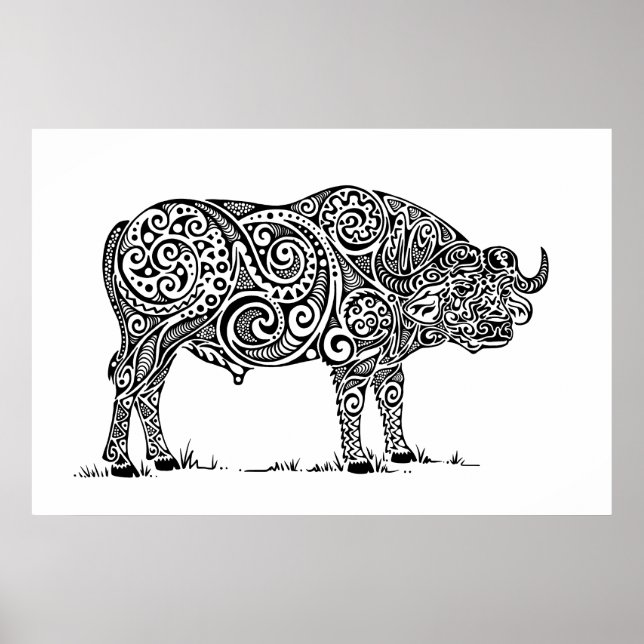 Cape Buffalo Design Poster (Front)