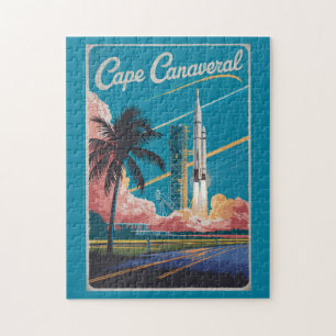 Cape Canaveral Florida Illustration Travel Art Jigsaw Puzzle
