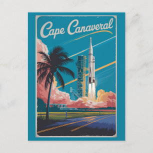 Cape Canaveral Florida Illustration Travel Art Postcard