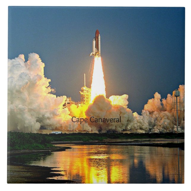 Cape Canaveral Launch Pad  Ceramic Tile (Front)