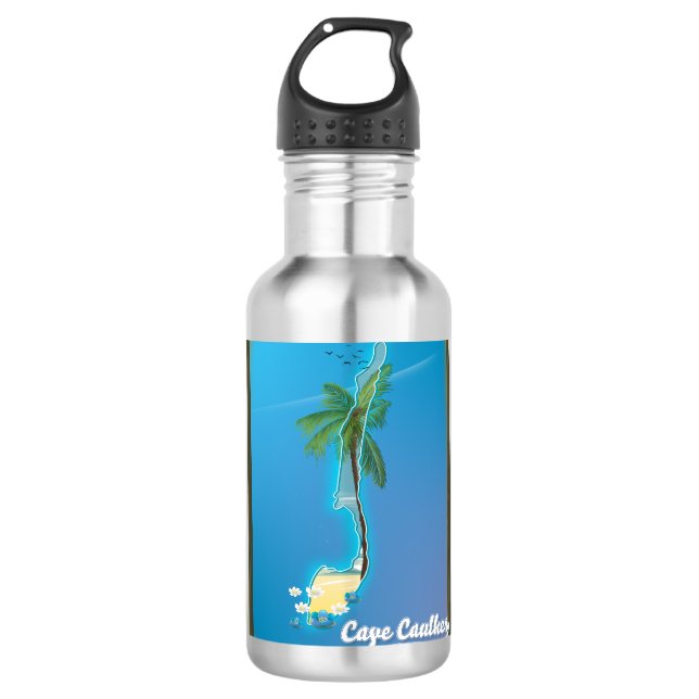 Cape Caulker Travel map 710 Ml Water Bottle (Front)