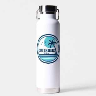 Cape Charles Beach Virginia Palm Tree Birds Water Bottle