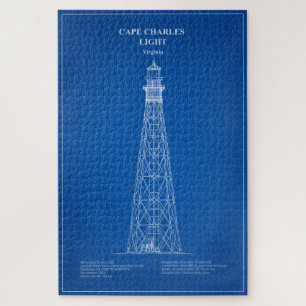Cape Charles Lighthouse - Virginia - AD Jigsaw Puzzle