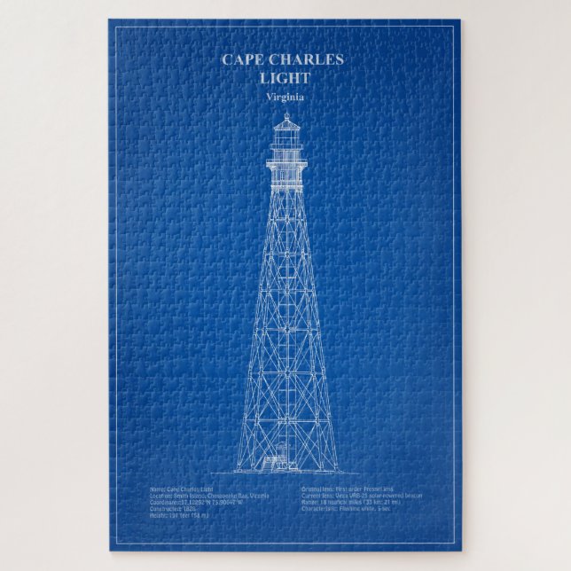 Cape Charles Lighthouse - Virginia - AD Jigsaw Puzzle (Vertical)