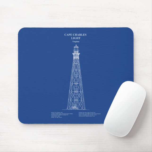 Cape Charles Lighthouse - Virginia - AD Mouse Pad (With Mouse)