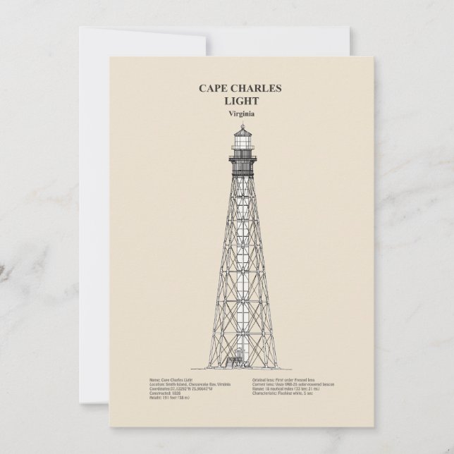 Cape Charles Lighthouse - Virginia - SBD Thank You Card (Front)