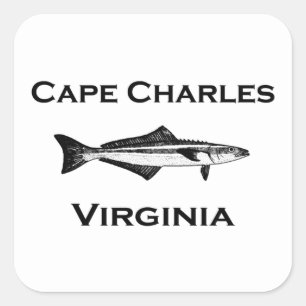 Cape Charles Virginia Cobia Square Sticker