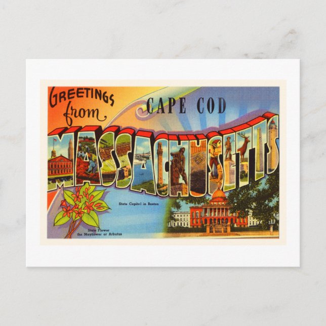Cape Cod #2 Massachusetts MA Old Travel Souvenir Postcard (Front)