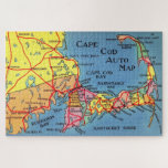 Cape Cod Auto Map 20x30 Jigsaw Puzzle<br><div class="desc">Great colourful,  vintage auto map of Cape Cod,  Massachusetts repurposed on a 20 x 30 jigsaw puzzle.</div>
