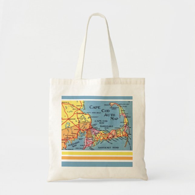 Cape Cod Auto Map Tote Bag (Front)