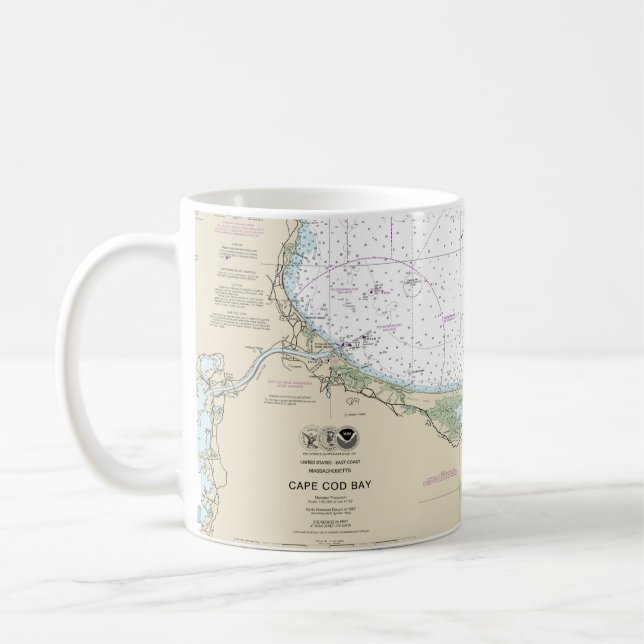 Cape Cod Bay Nautical Chart 13246 Coffee Mug (Left)
