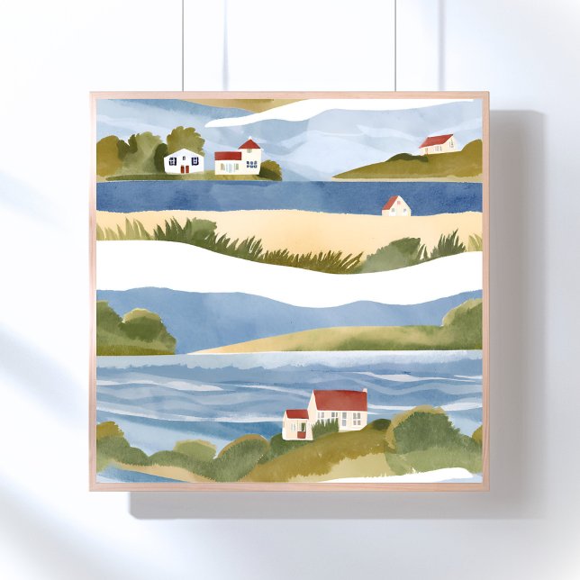 Cape Cod Bay | Ocean Shore Coastal Watercolor Poster (Creator Uploaded)