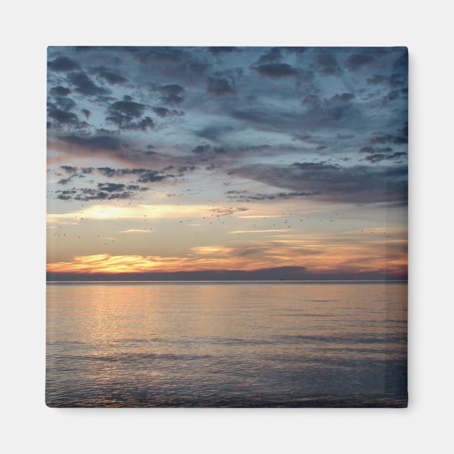 Cape Cod Beach Sunset Photo Magnet (Front)