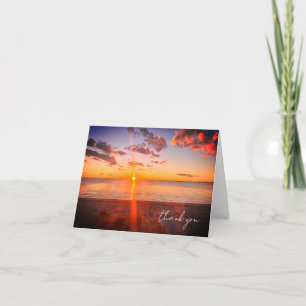 Cape Cod Beach Sunset Photo Thank You Note Card