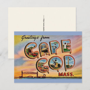 Cape Cod Big Letter Postcard