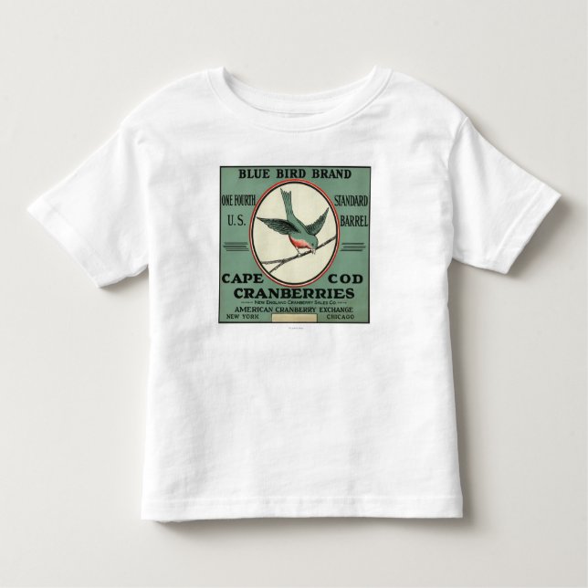 Cape Cod Blue Bird Brand Cranberry Label Toddler T-Shirt (Front)