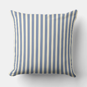 Cape Cod Blue Striped Coastal Throw Pillow