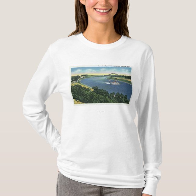 Cape Cod Canal View of Sagamore Bridge T-Shirt (Front)