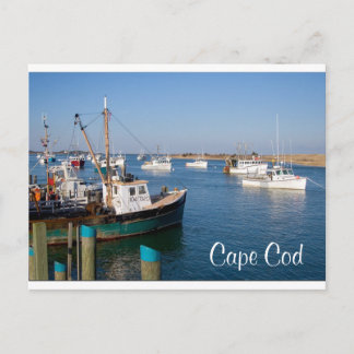 Cape Cod Chatham Mass Boats in Bay Post Card