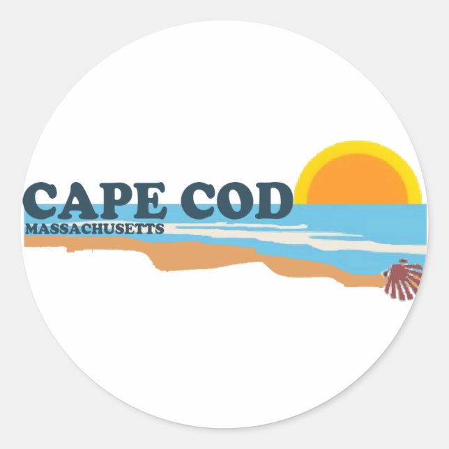 Cape Cod. Classic Round Sticker (Front)