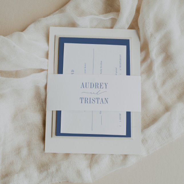 CAPE COD Coastal Blue Minimalist  Invitation Belly Band (Creator Uploaded)