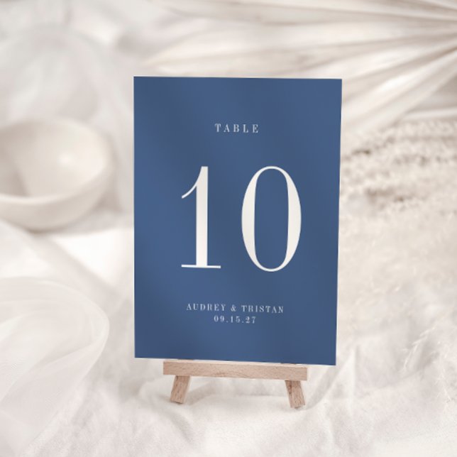 CAPE COD Coastal Blue Wedding Table Number Card (Creator Uploaded)