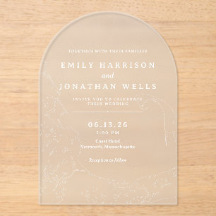 Cape Cod Coastal Map Acrylic Wedding Invitation