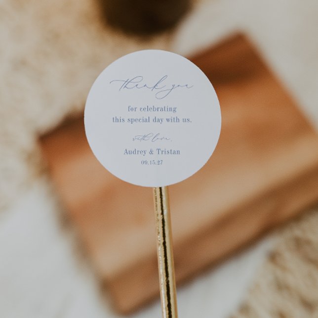 CAPE COD Coastal Minimalist Wedding Thank You Classic Round Sticker (Creator Uploaded)