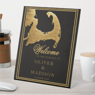 Cape Cod Destination Wedding Welcome Pedestal Sign