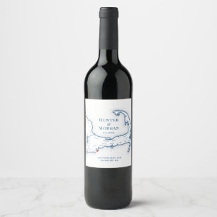Cape Cod Destination Wedding Wine Label