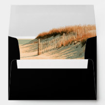 Cape Cod Dune Black Gold Wedding Return Address