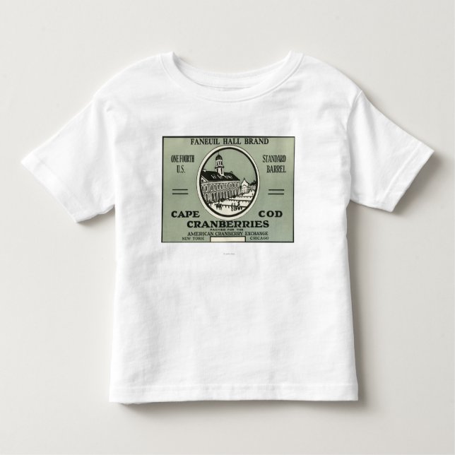 Cape Cod Faneuil Hall Brand Cranberry Label Toddler T-Shirt (Front)