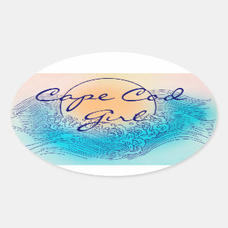 Cape Cod Girl Oval Stickers (4 per sheet)