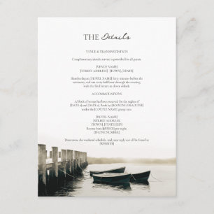 Cape Cod Harbour Dock Nautical Wedding Details Enclosure Card