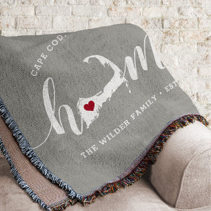 Cape Cod Home Town Personalized Throw Blanket