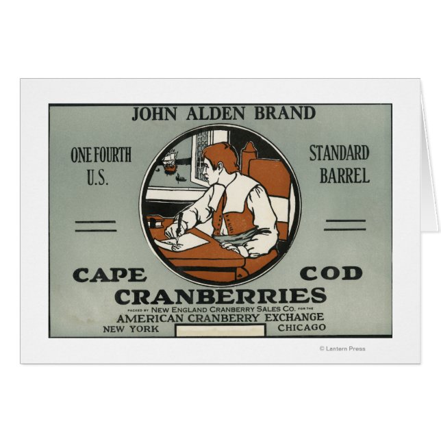 Cape Cod John Alden Brand Cranberry Label (Front Horizontal)