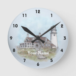 Cape Cod Lighthouse custom name Clock