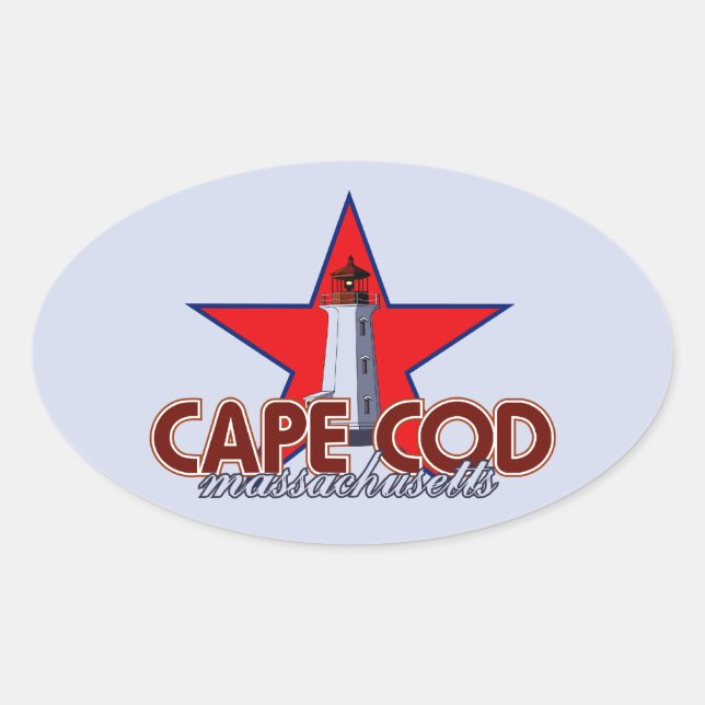 Cape Cod Lighthouse Oval Sticker (Front)