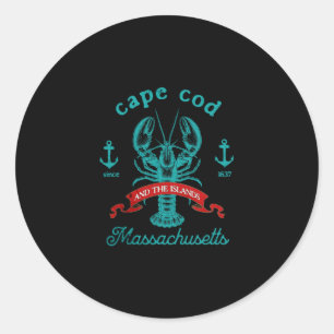 Cape Cod Ma Lobster Fishing Vintage Machusetts Sou Classic Round Sticker