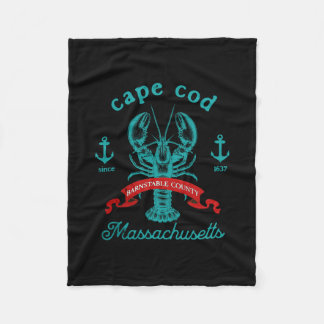 Cape Cod Ma Lobster Fishing Vintage Machusetts Sou Fleece Blanket