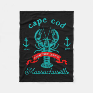 Cape Cod Ma Lobster Fishing Vintage Machusetts Sou Fleece Blanket