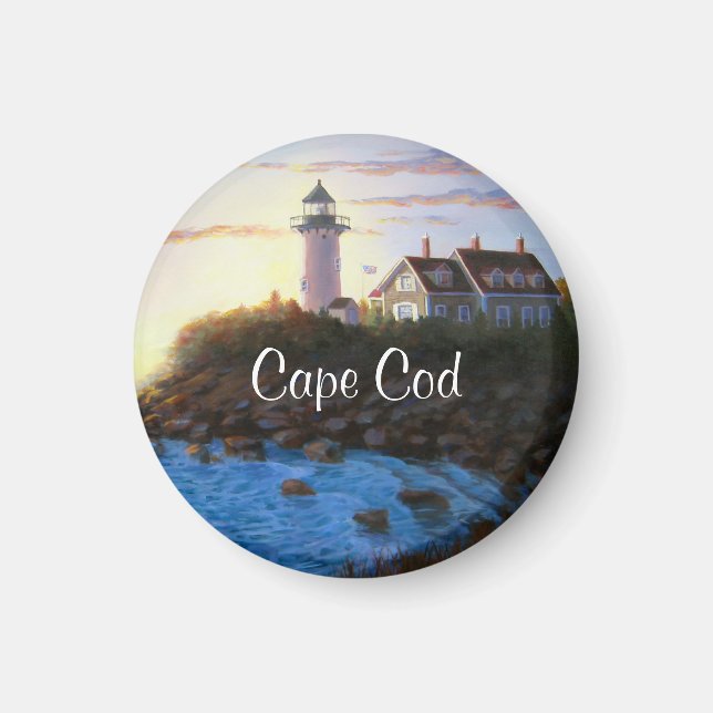 Cape Cod MA Nobska Lighthouse Painting Magnet (Front)