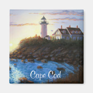Cape Cod MA Nobska Lighthouse Painting Magnet