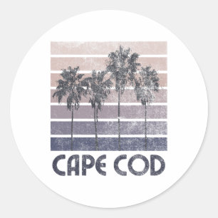 Cape Cod Machusetts Beach Summer Vacation Vintage  Classic Round Sticker