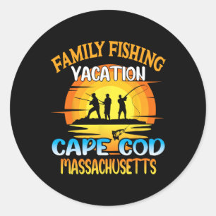 Cape Cod Machusetts Family Fishing Vacation Sunset Classic Round Sticker