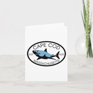 Cape Cod Machusetts Fishing Shark Fish Beach Boati Card
