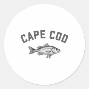 Cape Cod Machusetts Fishing Stripers Classic Round Sticker