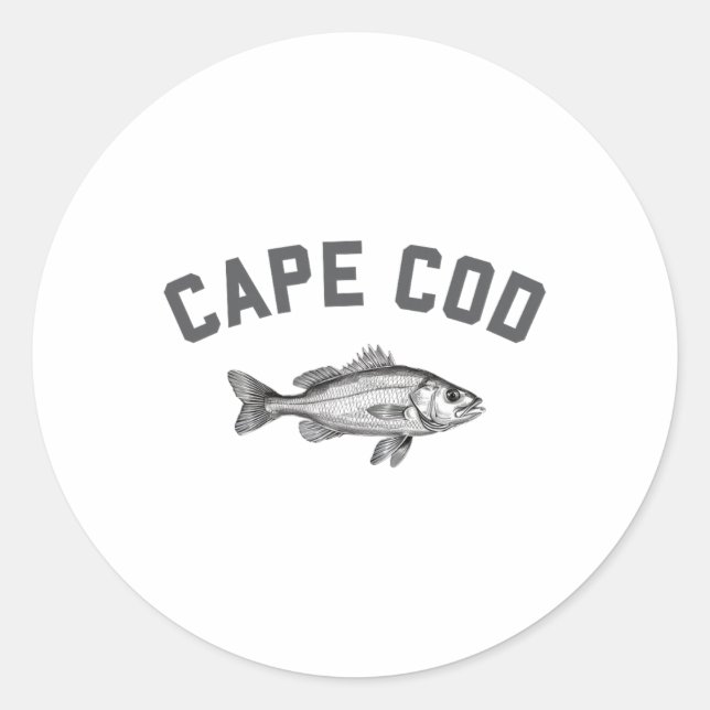 Cape Cod Machusetts Fishing Stripers  Classic Round Sticker (Front)