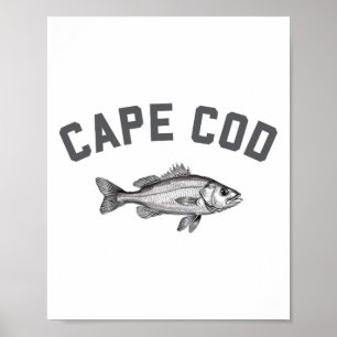 Cape Cod Machusetts Fishing Stripers Poster