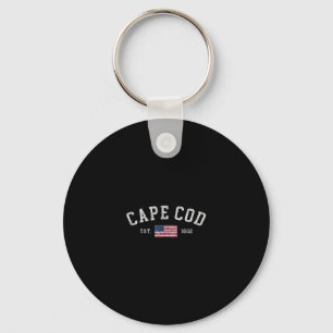 Cape Cod Machusetts Us Flag Est 1602 Vacation Souv Key Ring